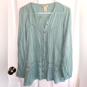 Sundance Blouse Long Sleeved Mint Green - Size S